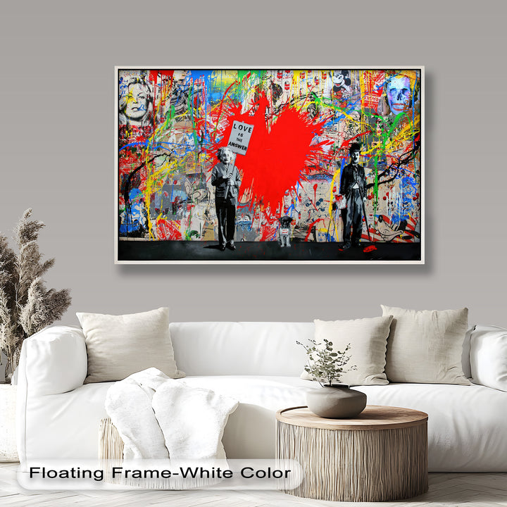 Love Is the Answer – Color Explosion Banksy Oil Painting