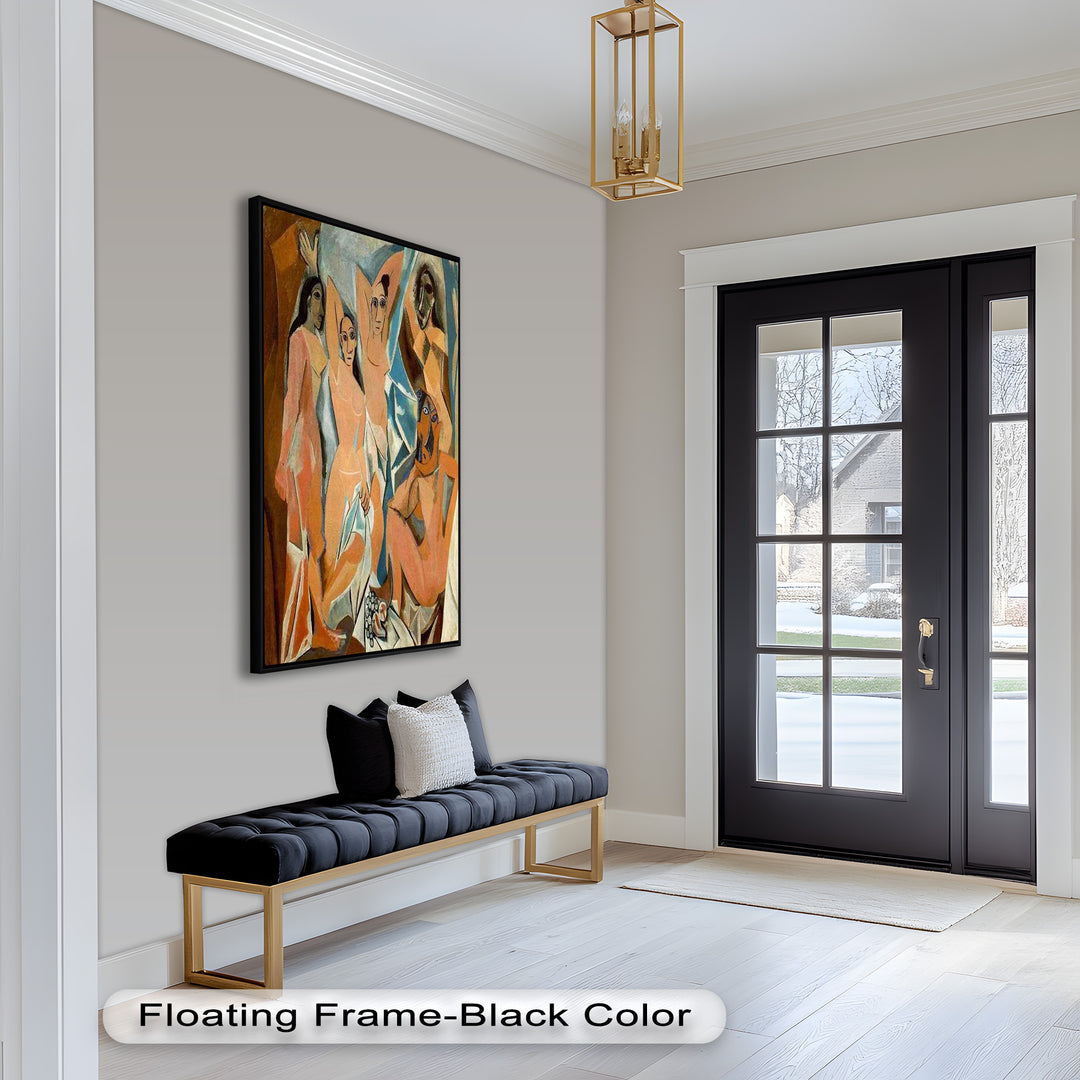 Echoes of Les Demoiselles – Picasso-Inspired Cubist Nude Figures Oil Painting