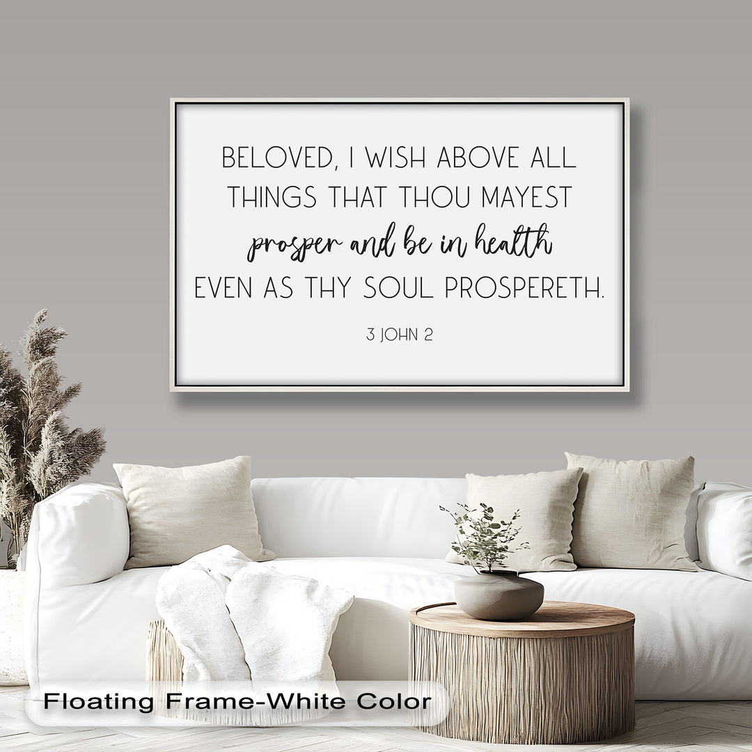 Faith and wellness wall art – “Prosper and be in health” 3 John 2 scripture print.
