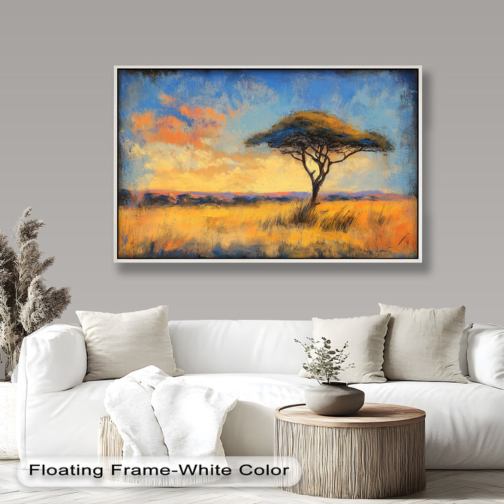 African Savannah Tree Wall Art – Landscape Oil Painting