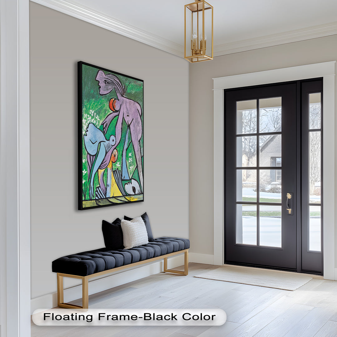 Reclining in Nature – Picasso-Inspired Abstract Nude Oil Painting