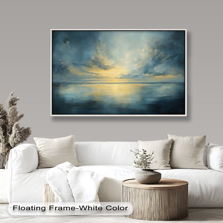 Coastal Wall Art - Sunset Reflection Seascape Oil Painting