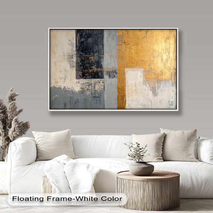 Golden Edge Abstract – Moderne Ölgemälde