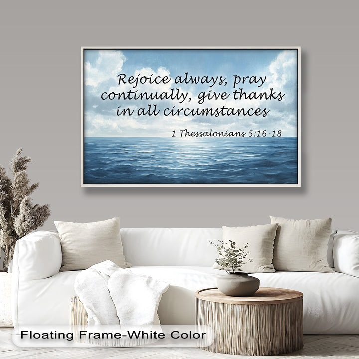 1 Thessalonians 5:16-18 – Rejoice, Pray, and Give Thanks Bible Verse Oil Painting