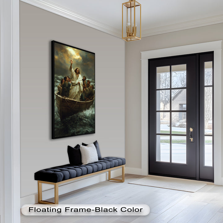 Jesus Calming the Storm Wall Art – Religious Oil Painting