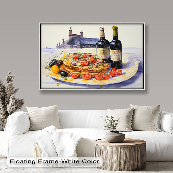 Tuscan Table – Rustic Lasagna and Wine Still Life Food Painting