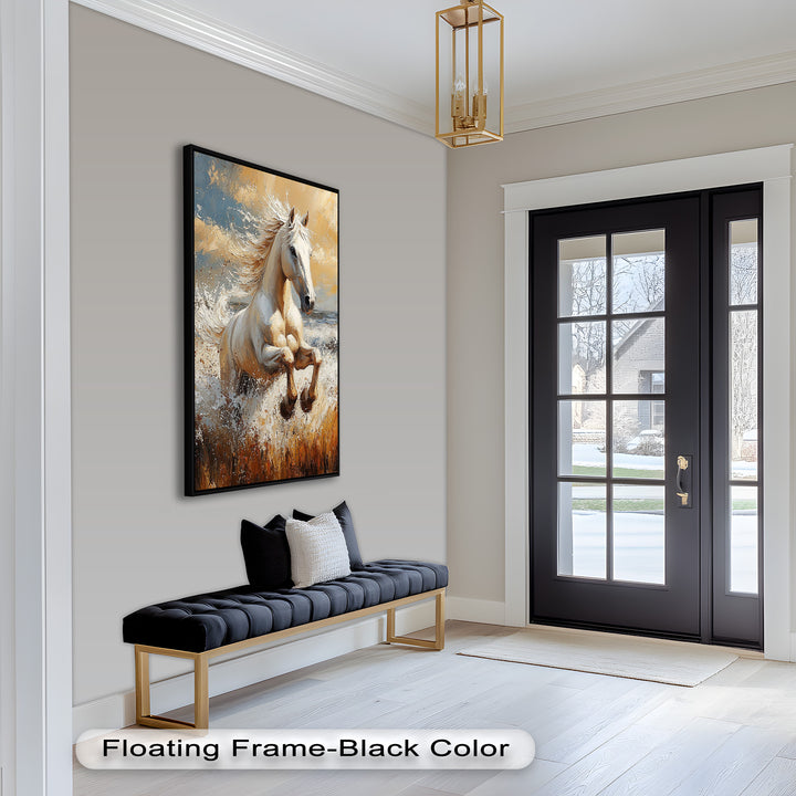 Spirit of the Wind – White Horse Oil Painting