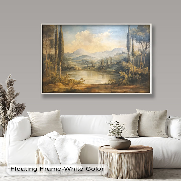 Lake Landscape Wall Art – Classic Nature Oil Painting