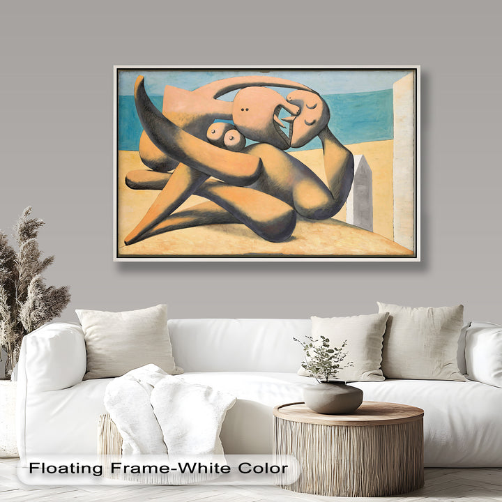 Lovers by the Sea – Abstract Embrace Picasso Oil Painting