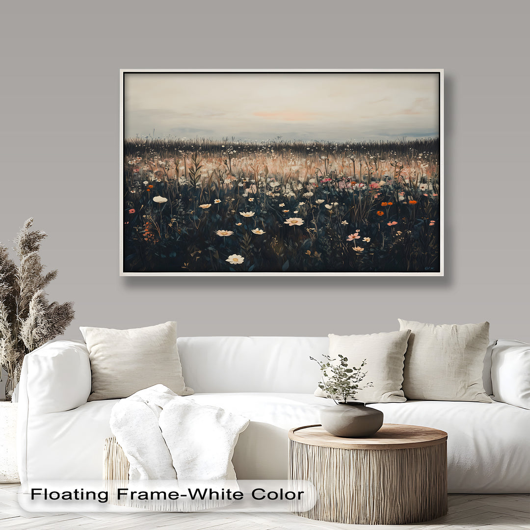Wildflower Horizon – Framed Oil Painting