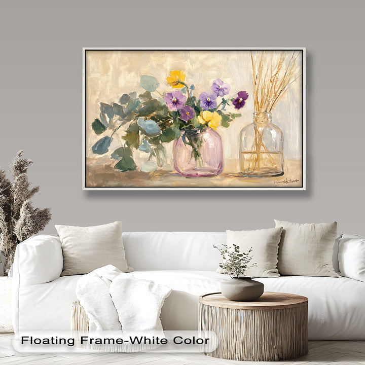 Purple & Yellow Flowers – Botanical Oil Painting