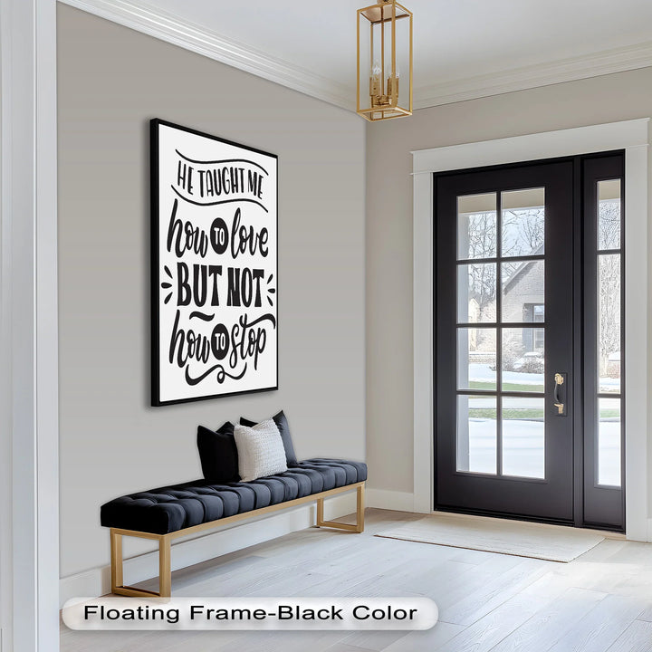 Monochrome Oil Painting – Love That Lingers Typography Wall Art
