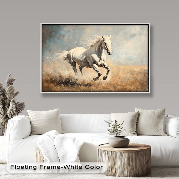 White Stallion Art – Horse Oil Painting