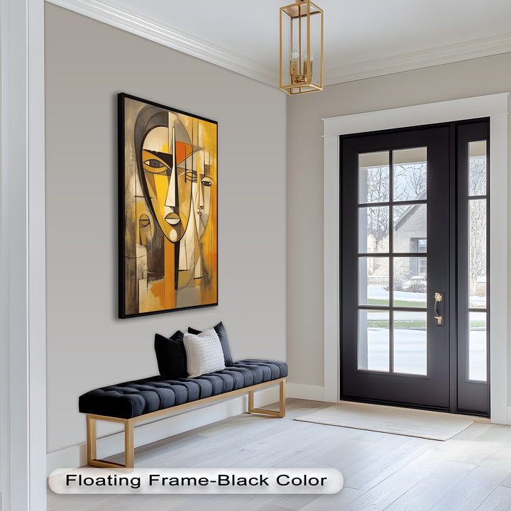 Amber Contours – Abstract Portrait Series in Picasso Oil Painting