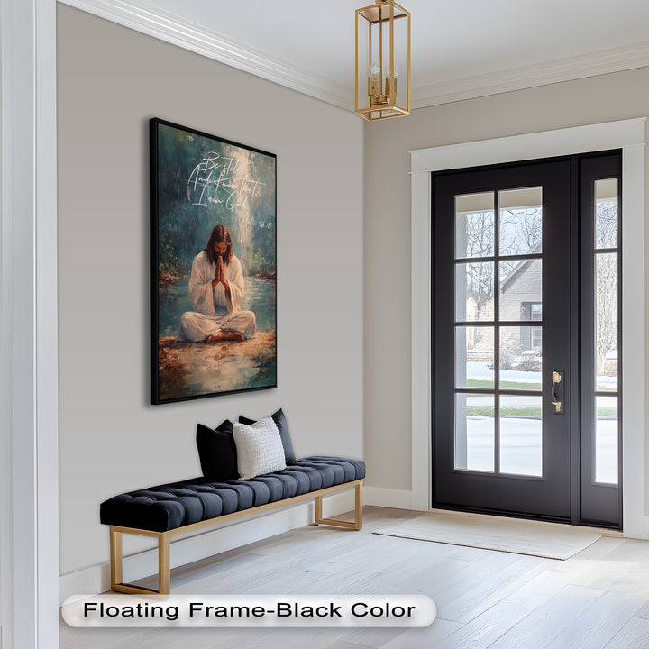 Psalm 46:10 – Be Still and Know Bible Verse Oil Painting