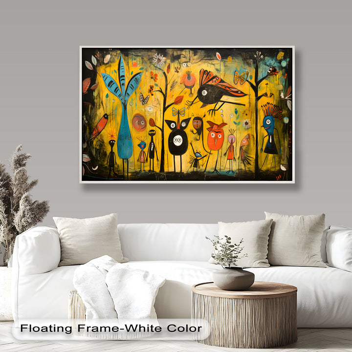 Whimsy in the Wild – Surreal Forest Creature Picasso Oil Painting