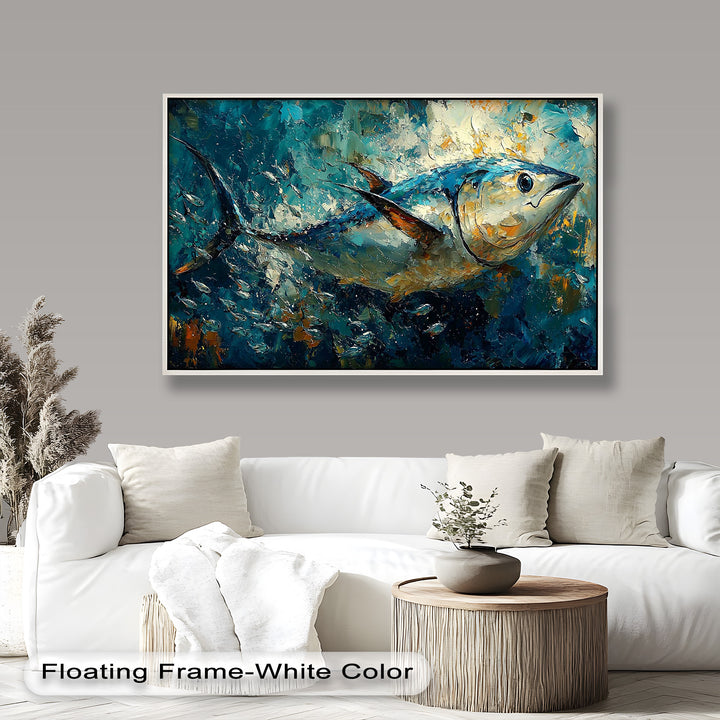 Bluefin Tuna in Ocean Current – Animal Oil Painting