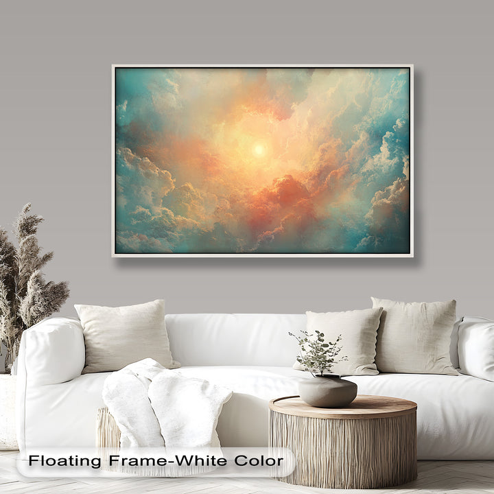 Abstract Sky and Sunlight – Framed Oil Painting