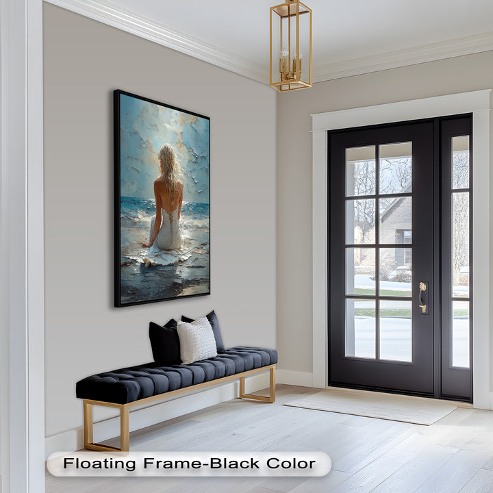 Whispers of the Tide – Serene Ocean Abstract Oil Painting
