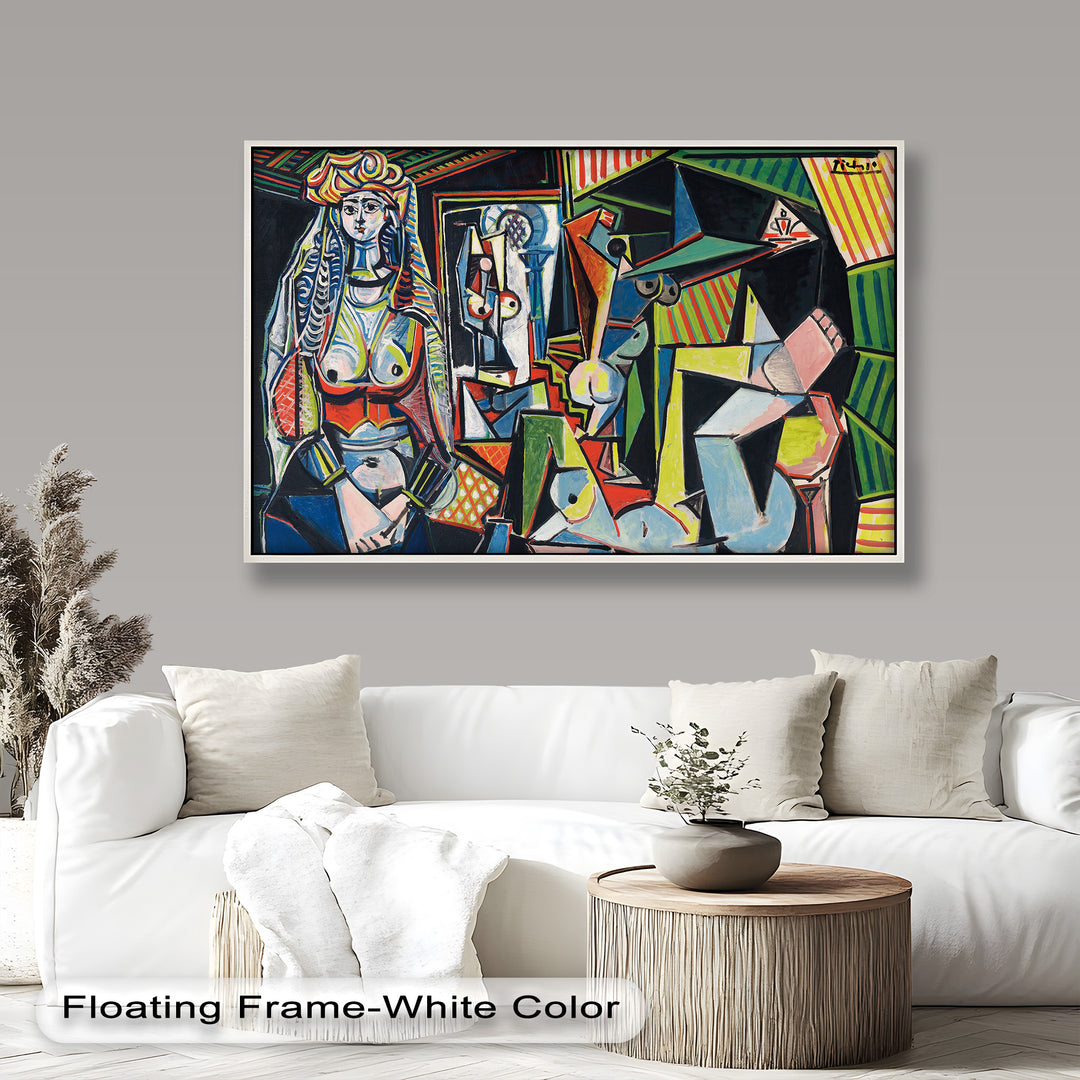 The Mirror Within – Bold Cubist Interior Picasso Oil Painting