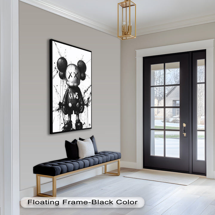 Black & White Figure – KAWS Graffiti Oil Painting
