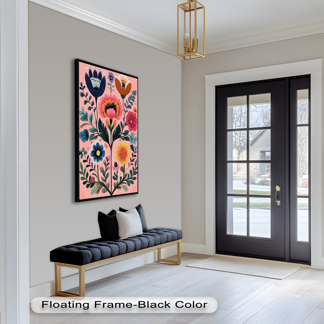 Blossom Carnival – Whimsical Boho Flower Oil Painting