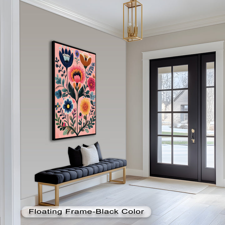 Blossom Carnival – Whimsical Boho Flower Oil Painting