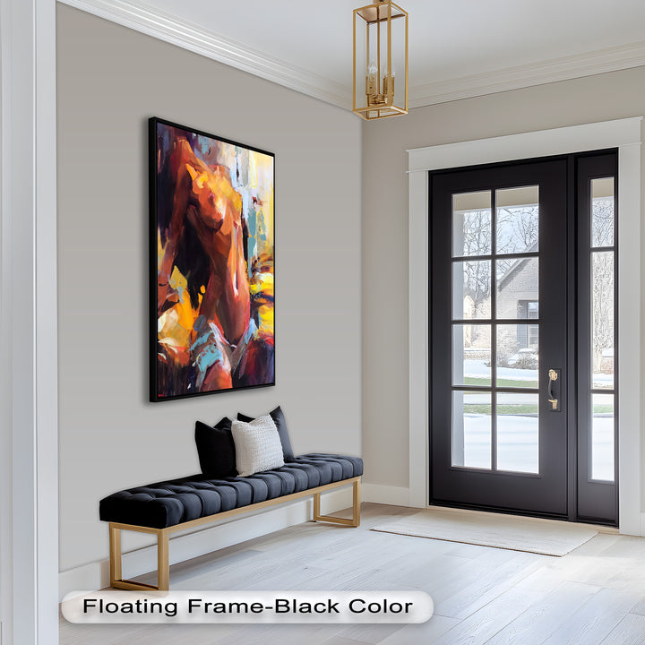 Ember Silhouette – Bold Abstract Nude Oil Painting