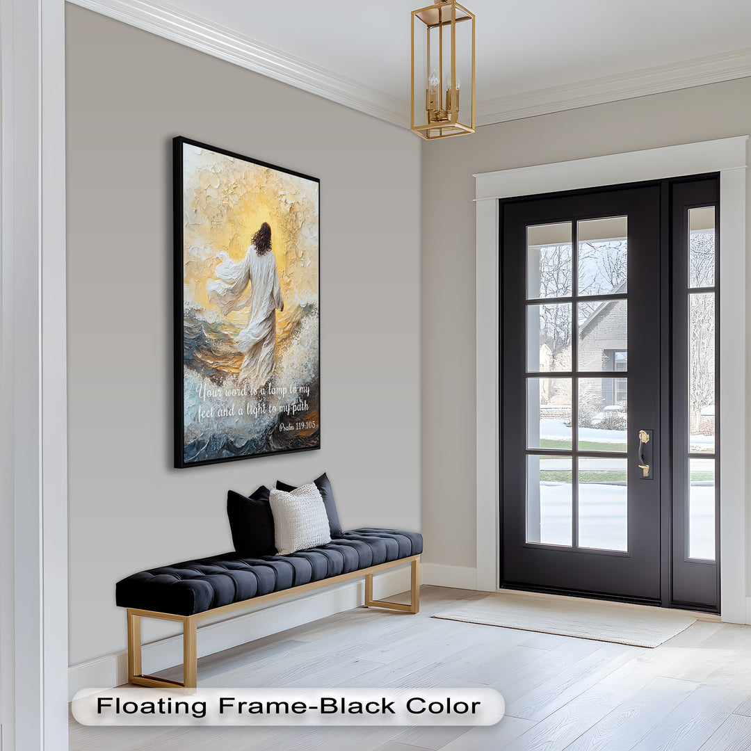 Psalm 119:105 – Your Word is a Lamp Bible Verse Oil Painting