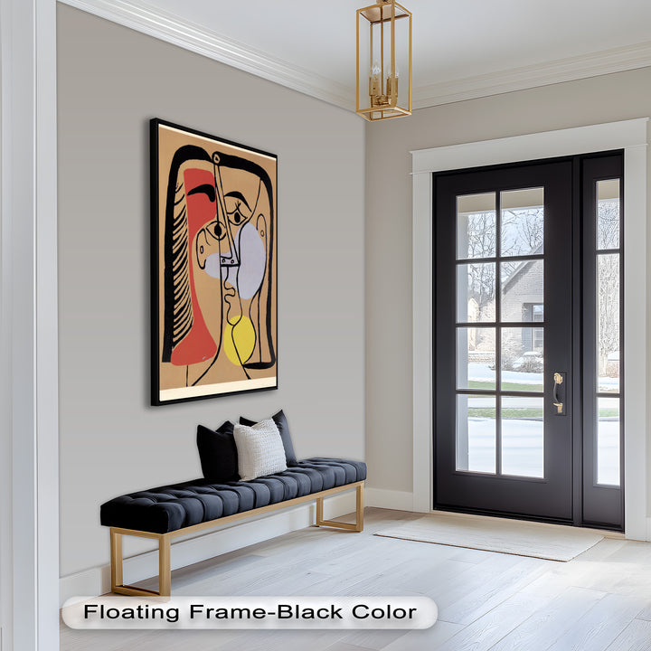 Fragmented Gaze – Minimalist Cubist Portrait Picasso Oil Painting