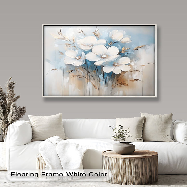 Soft White Blossoms – Floral Oil Painting