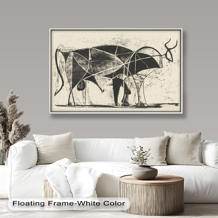 The Bull by Pablo Picasso – Minimal Abstract Oil Painting