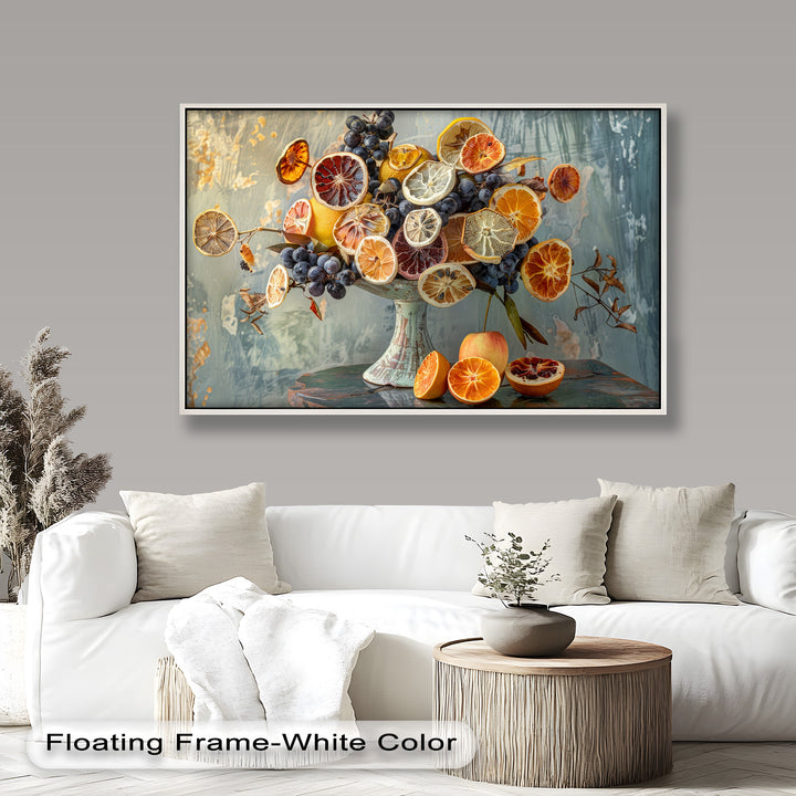 Grapes and Citrus Harmony – Decorative Still Life Food Painting