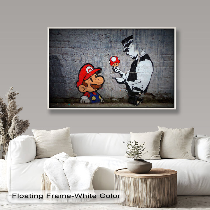 Mario Meets the Law – Banksy Oil Painting