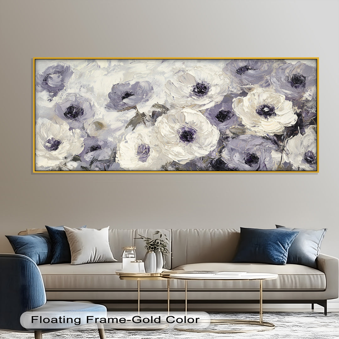 Cream and Lilac Petals - Flower Oil Painting