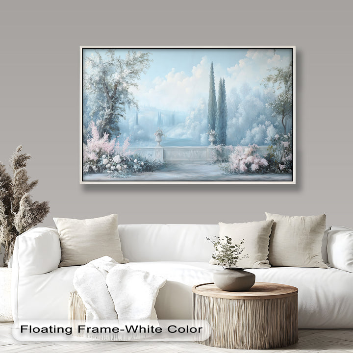 Serene Garden Terrace – Landscape Oil Painting