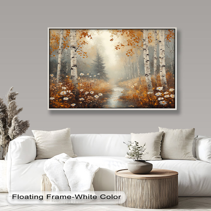 Golden Fall Leaves – Serene Autumn Oil Painting