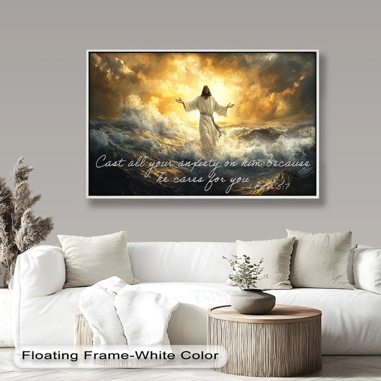 Divine Peace – Jesus Walking on Water with 1 Peter 5:7
