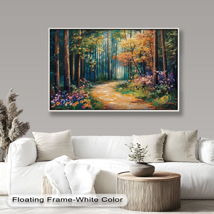 Colored Autumn Forest – Vibrant Oil Painting