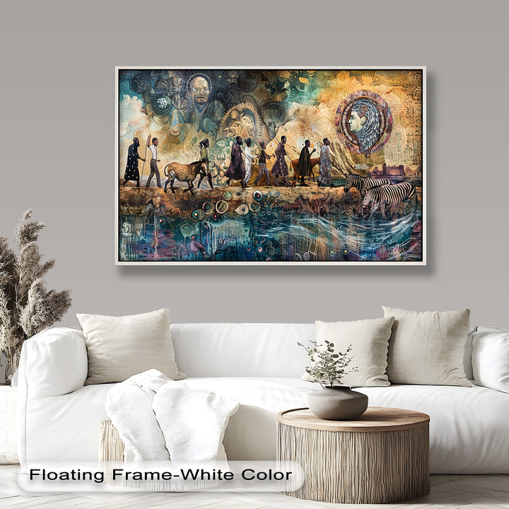 Echoes of Migration – Symbolic Journey Through Time Oil Painting