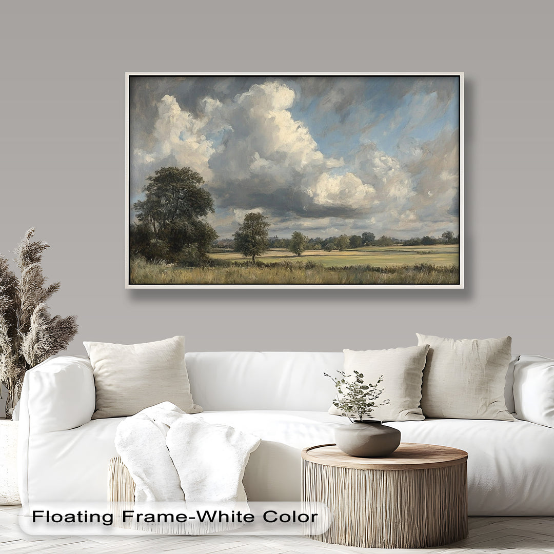 Stürmische ländliche Landschaft – Dramatischer Himmel Ölgemälde