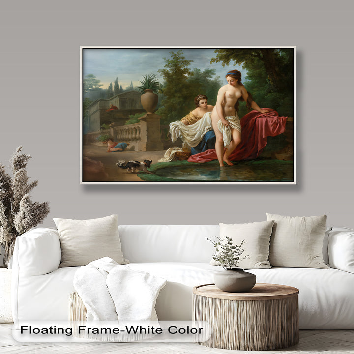 Bathing in the Garden – Neoclassical Elegance Oil Painting