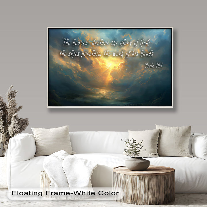 Psalm 19:1 – The Heavens Declare Bible Verse Oil Painting