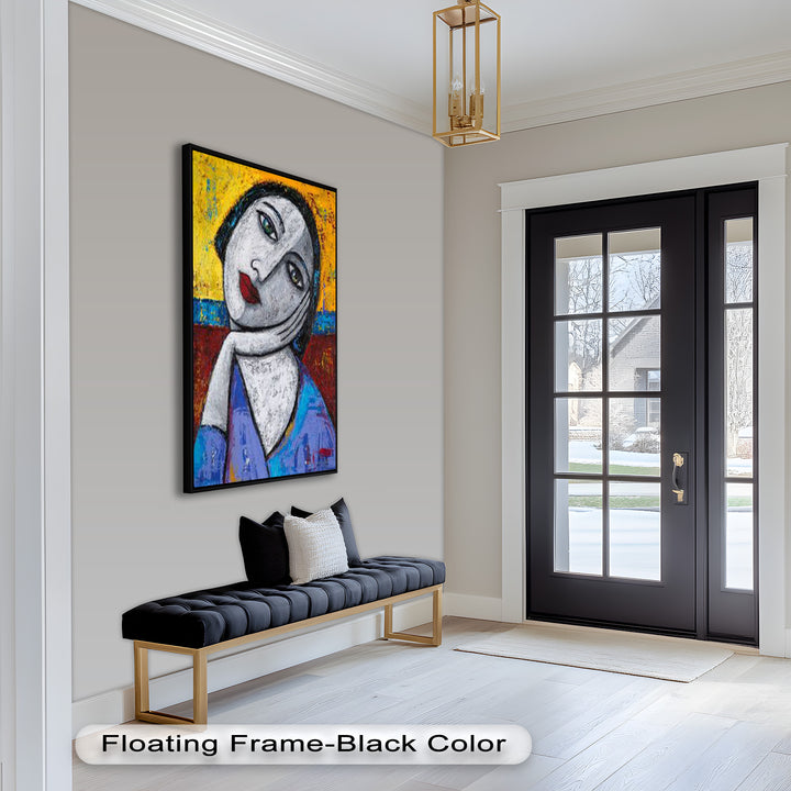 Quiet Reflection – Textured Modern Portrait Picasso Oil Painting