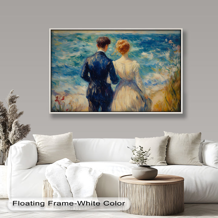 Lovers by the Sea – Romantic Impressionist Oil Painting
