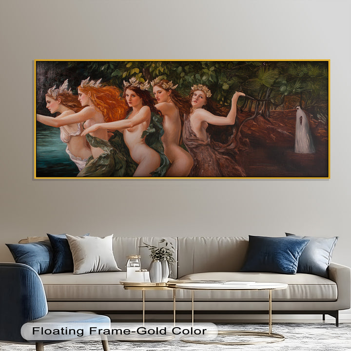 The Enchanted Procession – Mythological Forest Nymphs Oil Painting