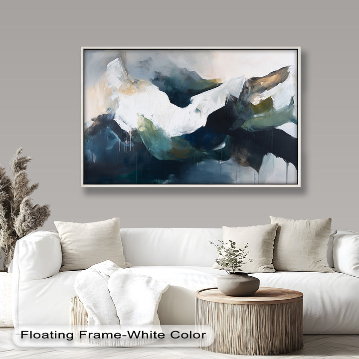 Eclipsed Range – Bold Mountain Shadows Abstract Oil Painting
