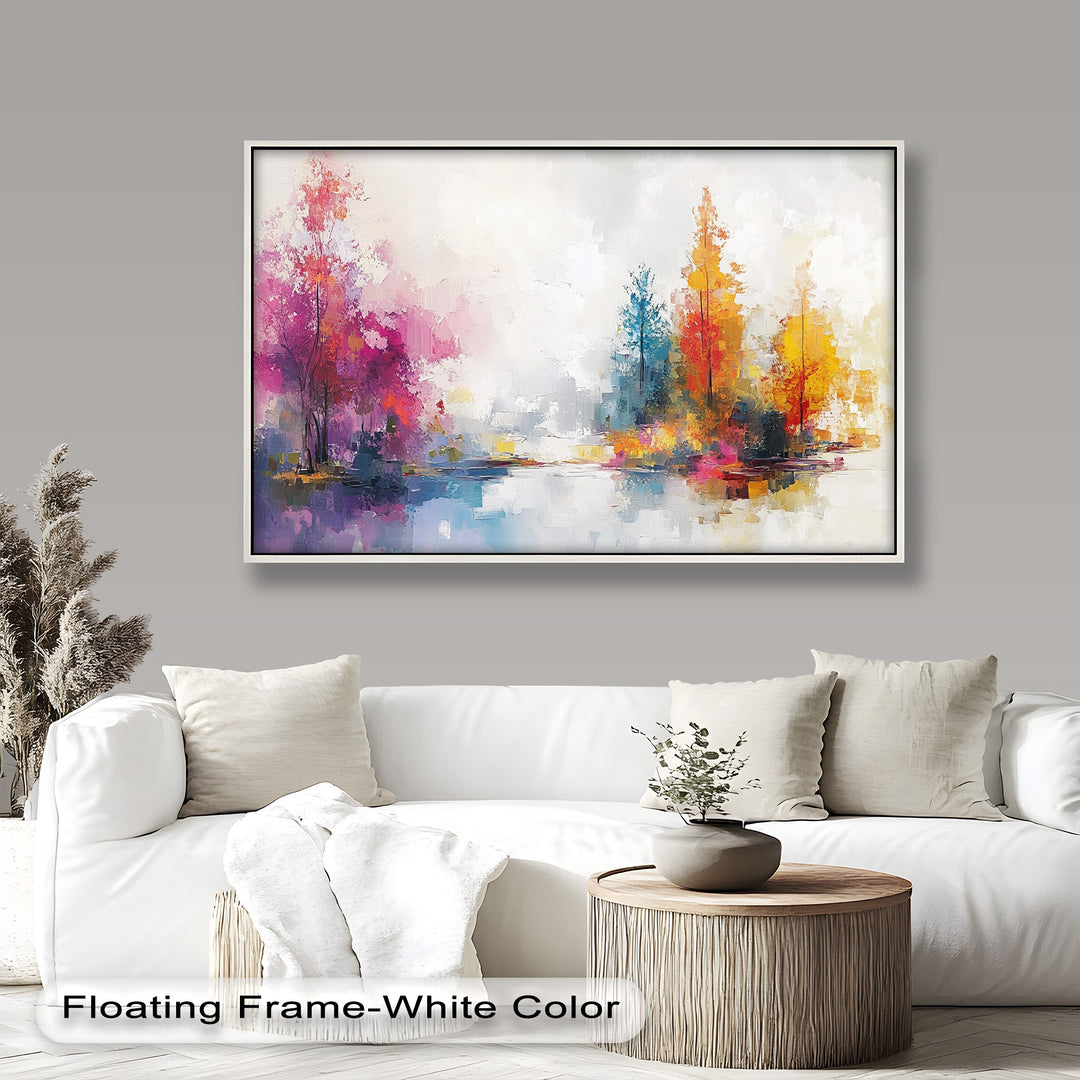 Brush Stroke Abstract Modern Art – Framed Contemporary Oil Painting