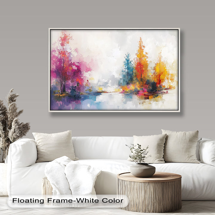 Brush Stroke Abstract Modern Art – Framed Contemporary Oil Painting