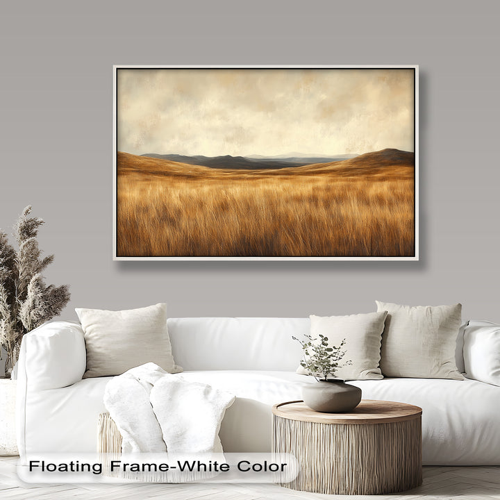 Golden Prairie Horizon – Landschaftsölgemälde